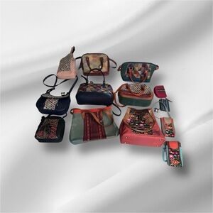 14 purses handmade from all over the world they’re brand new, real leather